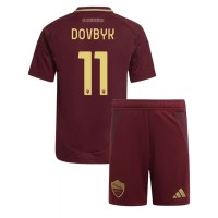 Camiseta AS Roma Artem Dovbyk #11 Primera Equipación para niños 2024-25 manga corta (+ pantalones cortos)